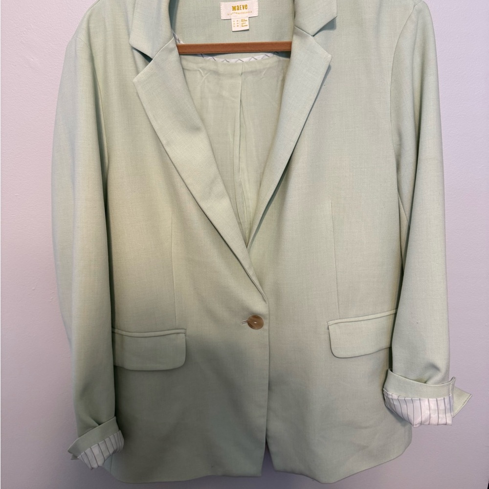 ❤️SALE Anthropologie MAEVE Green Blazer Tailored Professional Fit - BEAUT…